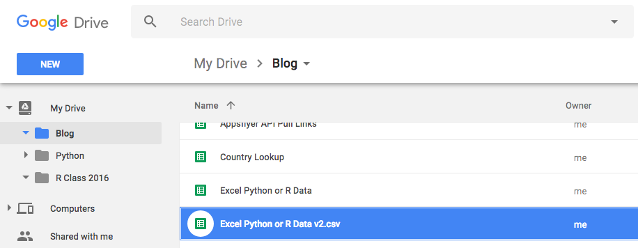 Google Drive screenshot