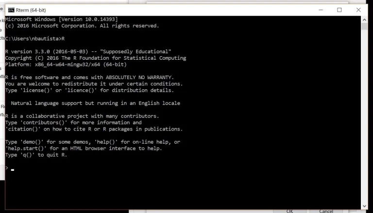 Windows command prompt screenshot